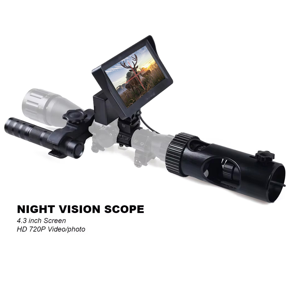Hunting Thermal Imaging Scope - 戦術的なナイトビジョンライフル銃オプティクス狩猟ナイトビジョンスコープled 400 2.5m赤外線レーザーチップhd赤外線ビデオカメラ
