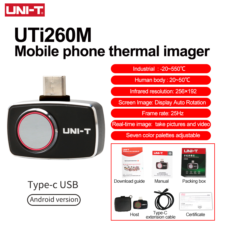 UNI-T 携帯電話用サーマルイメージャー UTI260M  - Thermal Imaging Camera 256X192 のレビューと価格